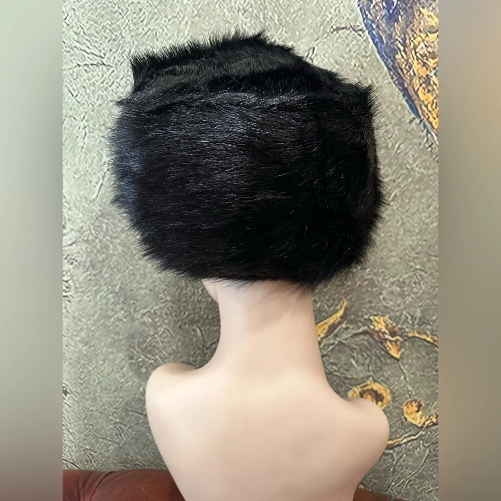 Faux Fur Cossack Winter Hat - Jet Black - Picture 3 of 5